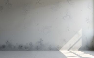 Obraz premium Gray wall in an empty room with concrete floor. High quality