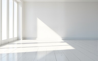 Panoramic white open space office corner. High quality