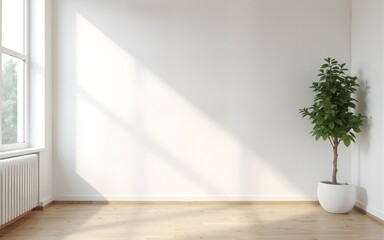 White and wooden open space office interior with mock up wall. High quality