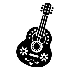 Mexican guitar vector icon 