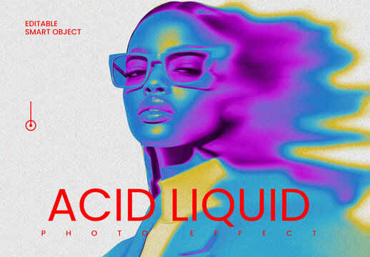 Acid Smudge Photo Effect Mockup