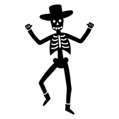 skeleton dancing vector icon 