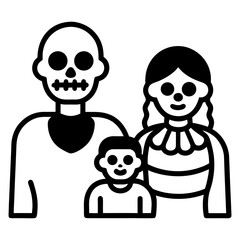 skeleton family vector icon 