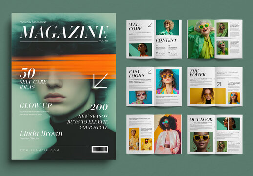 Fashion Magazine Layout Template for Editorial Design