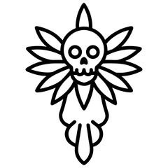 skeleton with wings vector icon