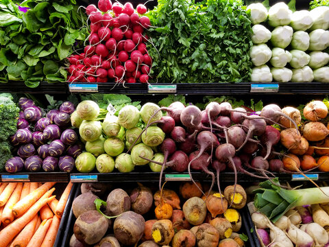 Organic Produce Section at Market