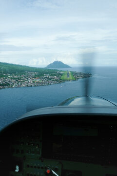 Cockpit View Approaching Ternate Airport