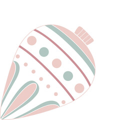 Minimal pastel Christmas ornament vector.