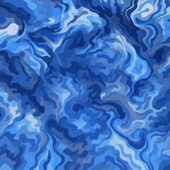 Abstract textured blue geometric wavy lines modern marble pattern background. art design, scarf, marble, fabric, wallpaper, banner, surface, template, clothing, rug, dress, digital printing art