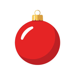Vibrant red christmas ornament festive holiday decoration isolated vector graphic isolated on white background