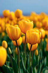 Cultivated 'Strong Gold' tulips