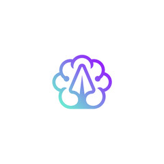 Launch Idea logo designs concept, Fast Brain logo template, Brain Icon