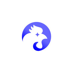 rooster head with AI concept