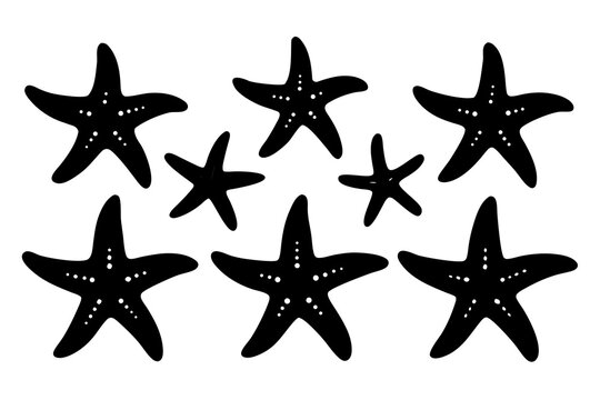starfish Black silhouette vector Bundle,starfish  vector icon set