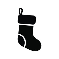 Christmas stocking hanging on hook festive holiday decor simple graphic element isolated on white background