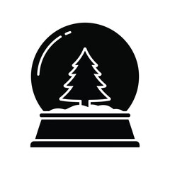 Christmas snow globe icon festive winter holiday season design element isolated on white background