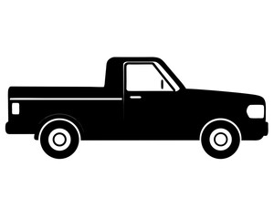 Pickup black silhouette vector,Pickup icon