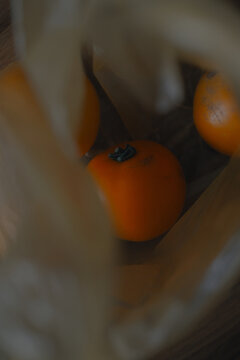Tomatoes in a Plastic Bag with Soft Light