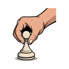 hand holding a pawn piece about to move