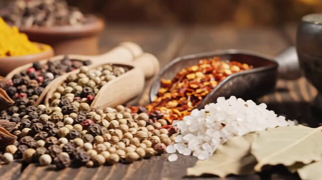 Aromatic Spices and Herbs A Culinary Journey of Flavors and Textures.