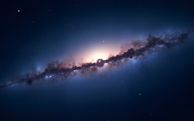 Beautiful starry sky with the Milky Way galaxy in the deep space background. High quality