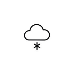 Light Snow And Cloud Monoline Icon