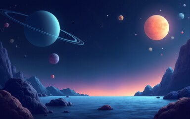 space area banner design. space template themed banner template. High quality