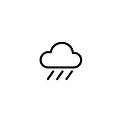 Monoline Windy And Rainy Cloud Icon