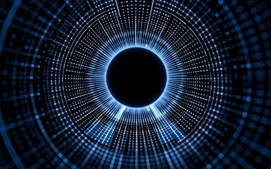 Black Hole Mesh Grid Abstract Tunnel Wireframe Illustration for Futuristic Space Travel Concept. High quality