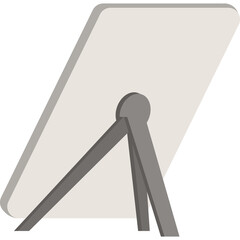 Simple Minimalist Vector Graphic Of A White Display Stand With A Gray Support Leg Shown From The Back On A Transparent Background