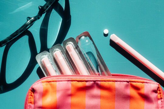Travel Toiletry Bag with Estrogen Tablet 