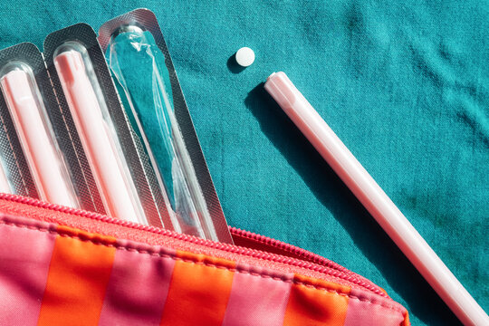 Travel Toiletry Bag with Estrogen Tablet Applicator