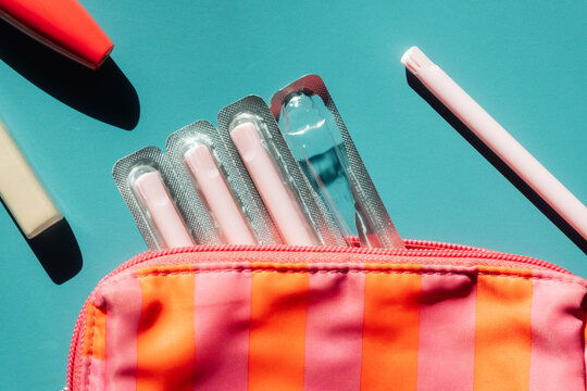 Travel Toiletry Bag with Estrogen Tablet Applicator