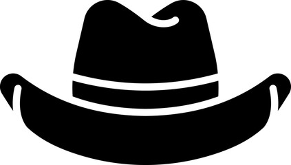 western cowboy hat icon.Bailey Hat Silhouette Sign Design, emblem isolated on White Background.Perfect for fashion inspiration, western-themed events, or any project. 