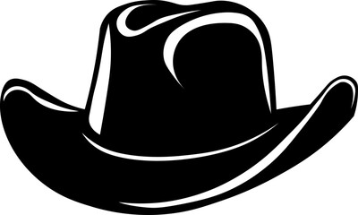 western cowboy hat icon.Bailey Hat Silhouette Sign Design, emblem isolated on White Background.Perfect for fashion inspiration, western-themed events, or any project. 