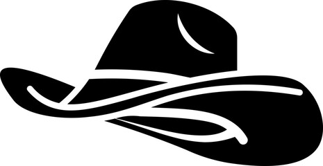 western cowboy hat icon.Bailey Hat Silhouette Sign Design, emblem isolated on White Background.Perfect for fashion inspiration, western-themed events, or any project. 