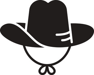 western cowboy hat icon.Bailey Hat Silhouette Sign Design, emblem isolated on White Background.Perfect for fashion inspiration, western-themed events, or any project. 