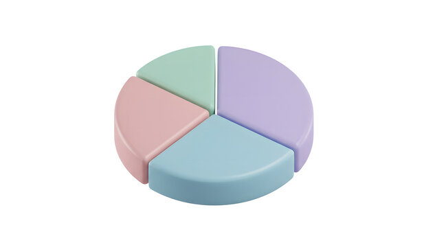 3d pie graph icon, Isometric view, pie chart, data analytics diagram, statistics visualization, for business, finance, data science
