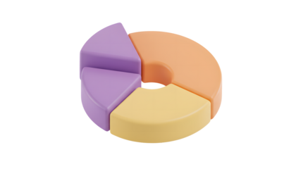 3d pie chart icon, Isometric view, data visualization concept, pie graph, data analytics diagram