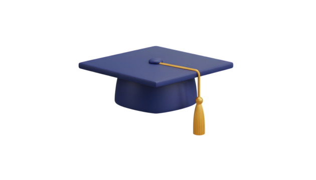 Black graduation cap icon, university or college education degree student hat. bachelor hat