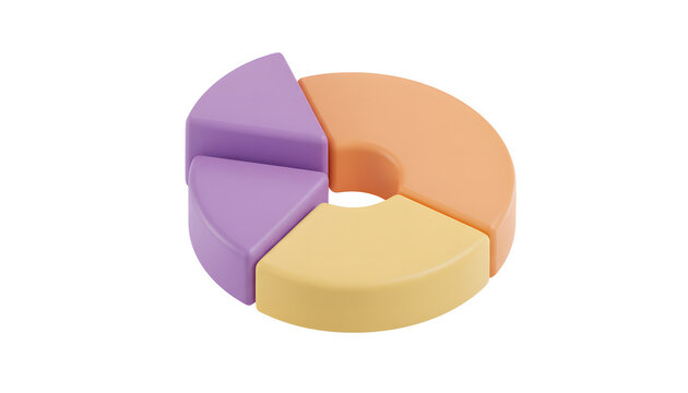 3d pie chart icon, Isometric view, data visualization concept, pie graph, data analytics diagram
