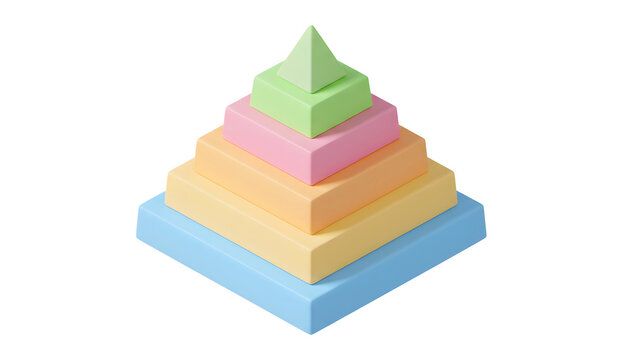 3d Business pyramid hierarchy data, infographic icon, isometric view