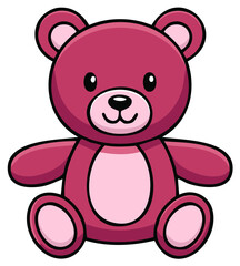 Obraz premium Cartoon Teddy Bear with Soft Color Pallette for Children's Design, Isolated