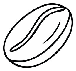 Coffee Bean Outline Single Grain Graphic Symbol Design Element Isolated