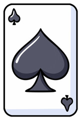 Fototapeta premium Playing card of spades, illustrated design with simple stroke and shadow