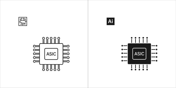 Asic chip icon