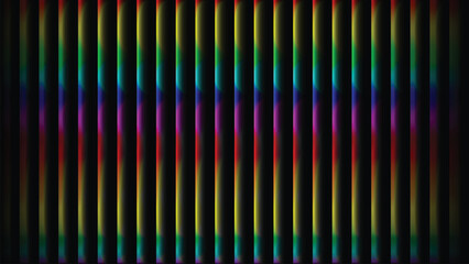 Abstract colorful background with  black stripes, bright colorful gradient. Ribbed abstract color gradation texture, sphere noise effect. Corrugated background with luminous ridges.