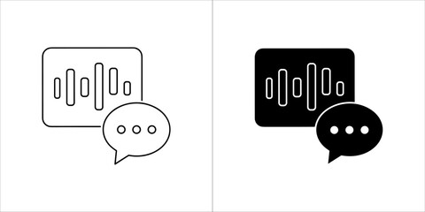 Sound wave and speech bubble icon