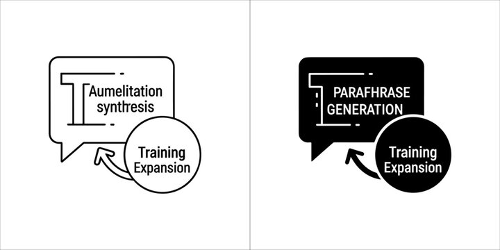 Augmentation synthesis and paraphrase generation training expansion icons