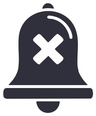 Fototapeta premium Muted Bell Icon. Cross Symbol on Notification Icon. No Sound. Alert Cancel